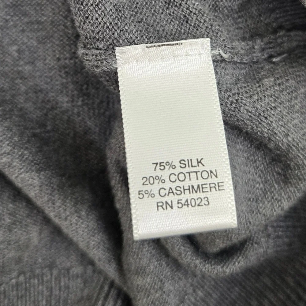 Banana Republic Luxury Blend Sweater Men's LG Gray Silk Cashmere V Neck Pullover